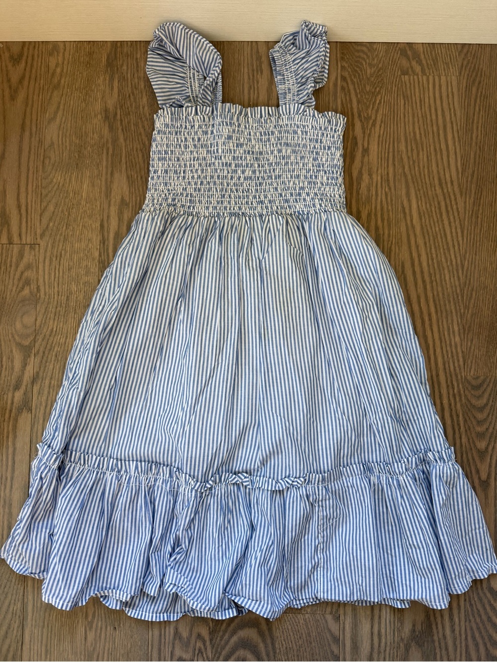 Crewcuts Blue & White Striped Smocked Sundress